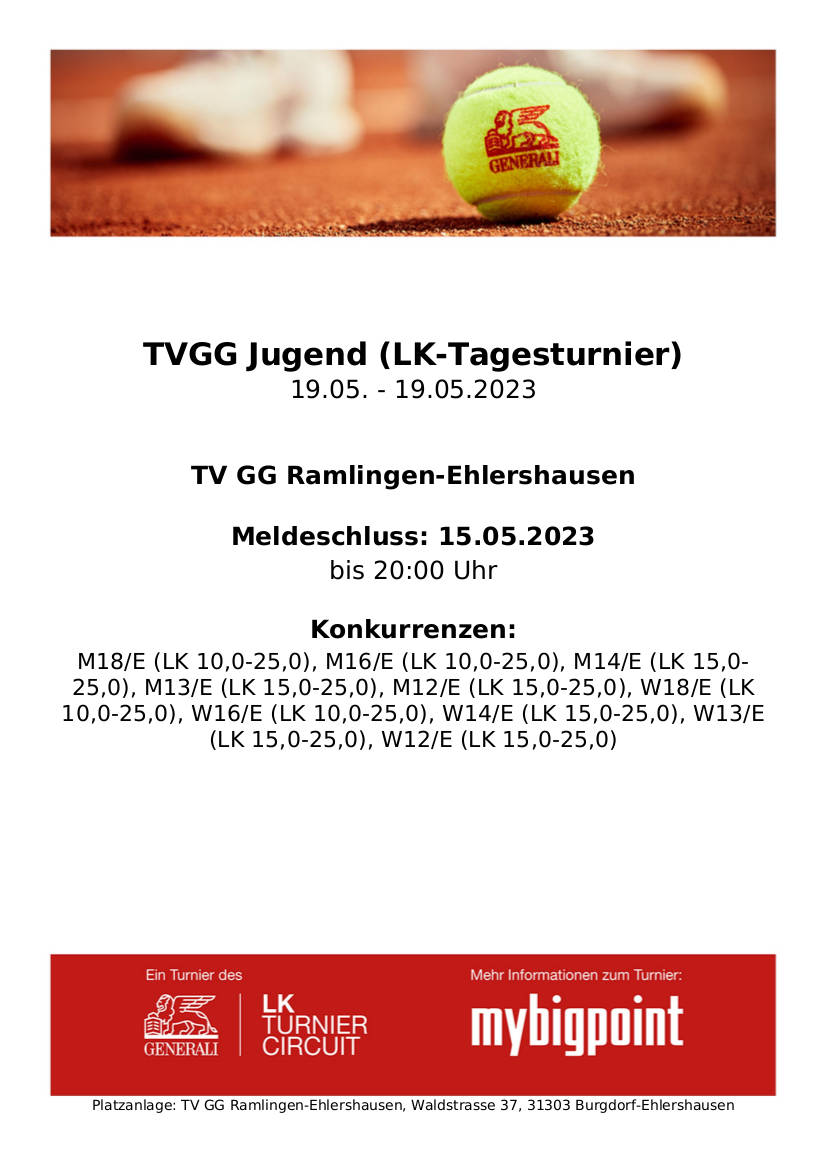 U13 - 18 m/w Jugend Turnier am 19. Mai 2023