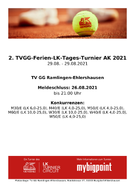 LK Turnier am 29.8.2021 im TVGG